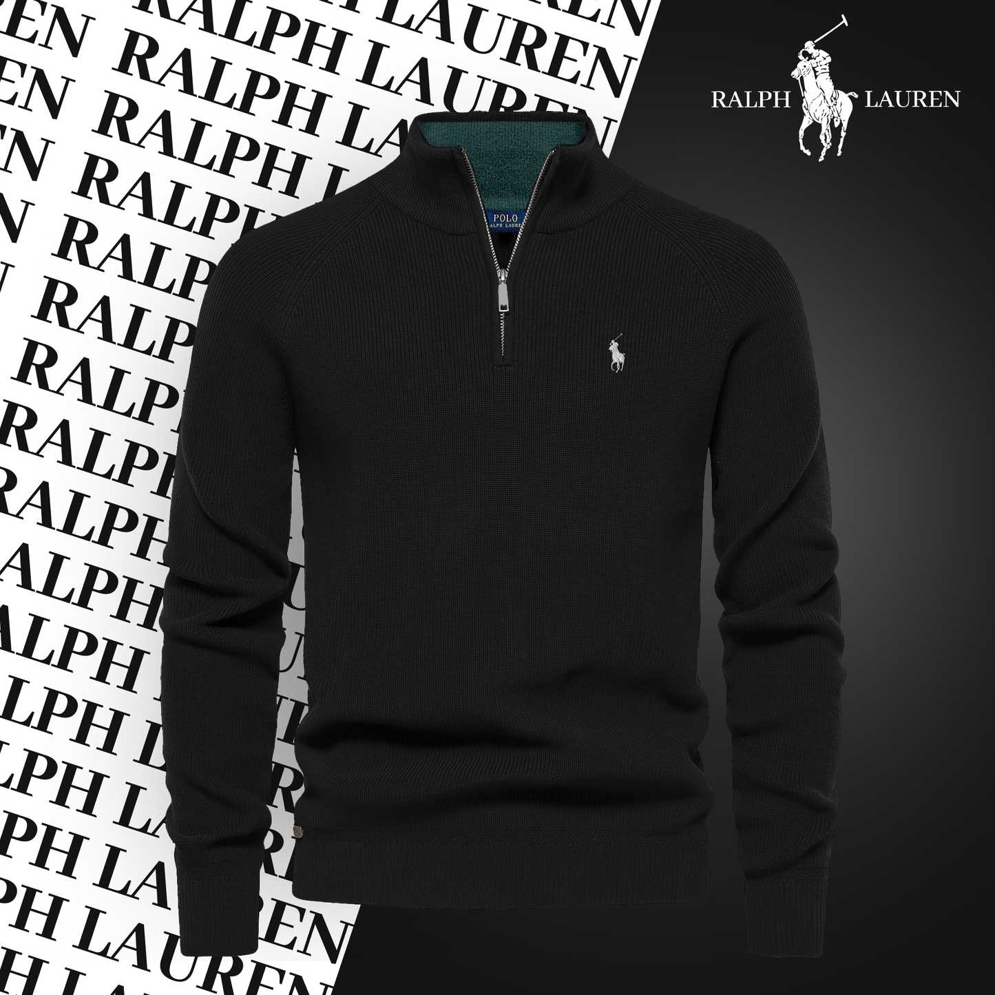 R&L Zip Neck Sweater By Qerioo