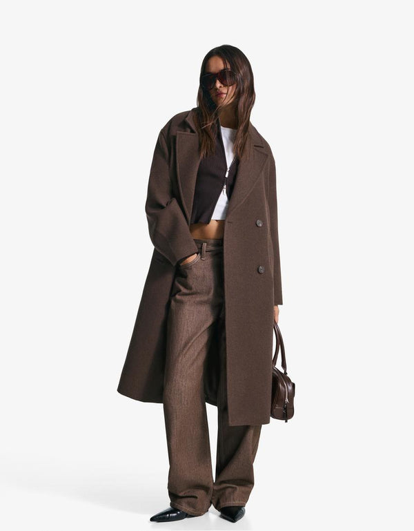 Cappotto lungo con spalle scese