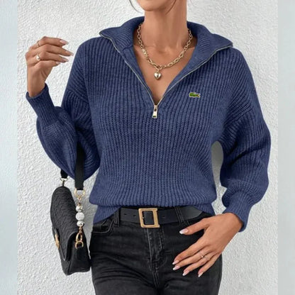 LC™ | Women's Modern Zip-Neck Knit Top