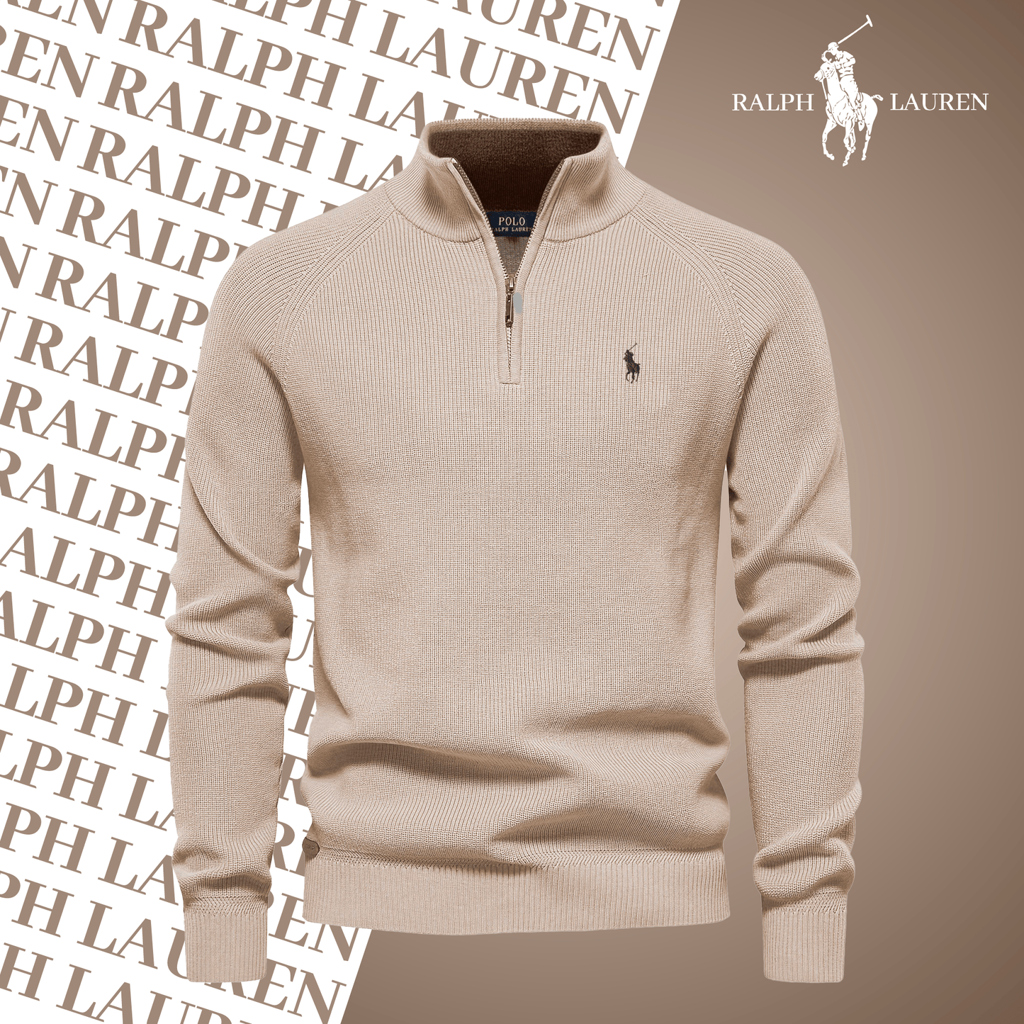 R&L Zip Neck Sweater By Qerioo