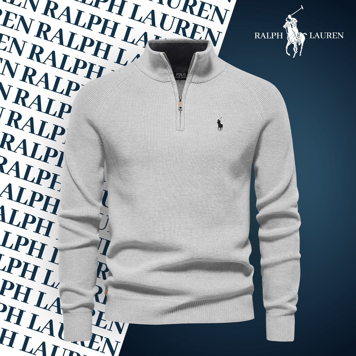 R&L Zip Neck Sweater By Qerioo