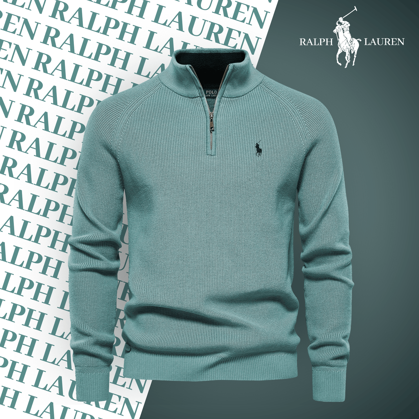 R&L Zip Neck Sweater By Qerioo
