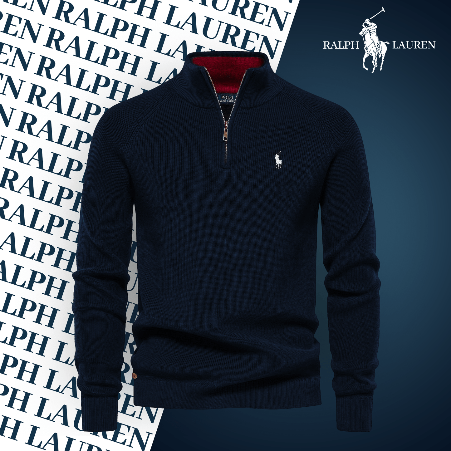 R&L Zip Neck Sweater By Qerioo